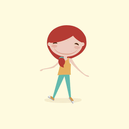 abstract cute cartoon child on a white backgroundのイラスト素材