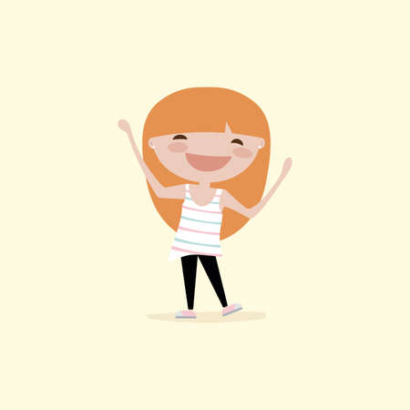 abstract cute cartoon child on a white backgroundのイラスト素材