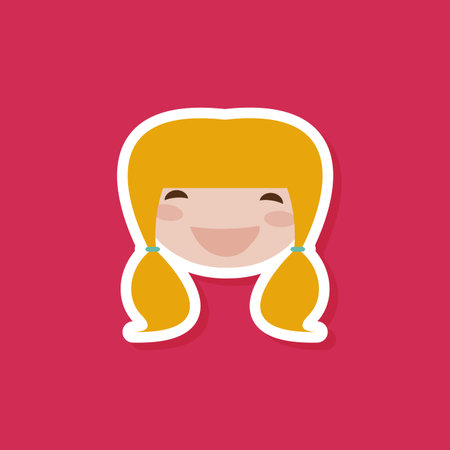 abstract cute cartoon child on a pink background