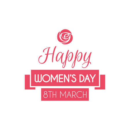 abstract happy women day label on a white backgroundのイラスト素材