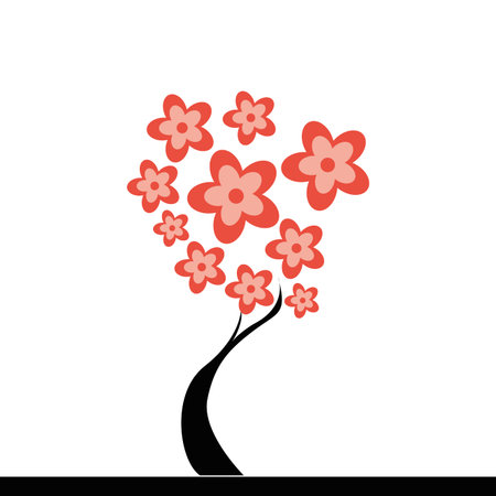 Abstract cute tree on a white backgroundのイラスト素材