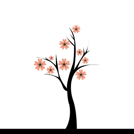 Abstract cute tree on a white backgroundのイラスト素材