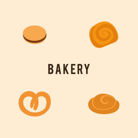 Abstract delicuos bakery products on a light backgroundのイラスト素材