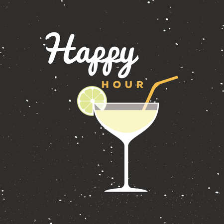 Abstract happy hour label on a special backgroundのイラスト素材