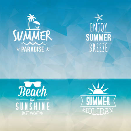 Abstract summer vacation labels on a special backgroundのイラスト素材