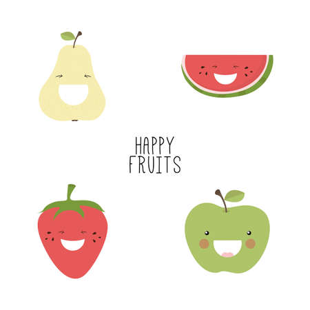 Abstract delicious fruits on a white backgroundのイラスト素材