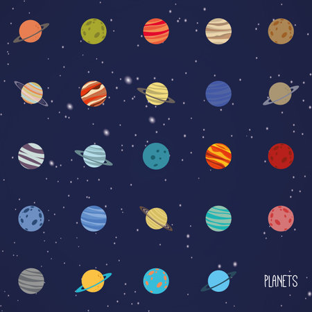 abstract planets on a special blue background