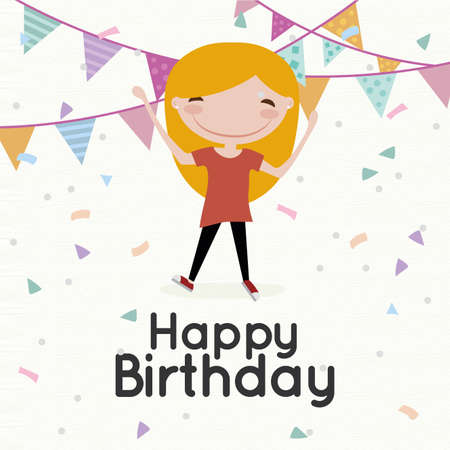 abstract happy birthday background with some special objectsのイラスト素材