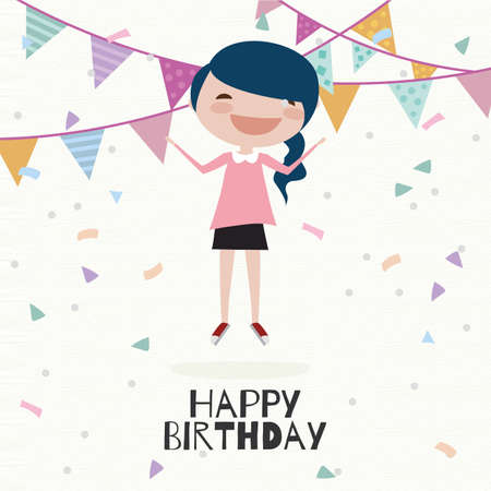 abstract happy birthday background with some special objectsのイラスト素材