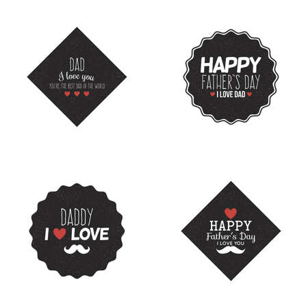 abstrac father day labels on a white backgroundのイラスト素材