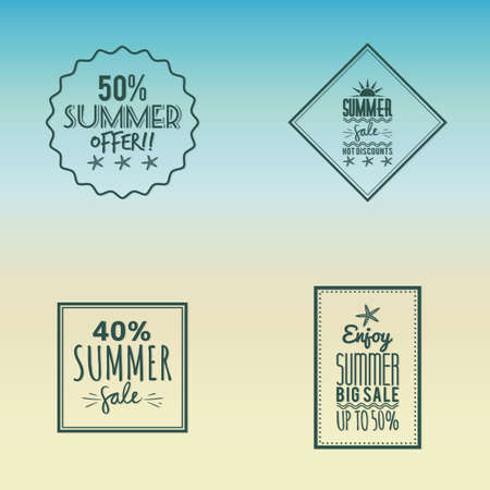 Abstract summer sale labels on a special backgroundのイラスト素材