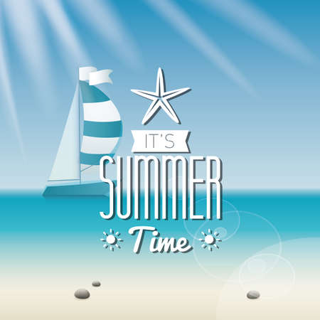 Abstract summer vacation label on a special backgroundのイラスト素材