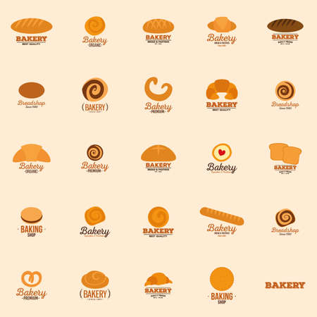 abstract bakery labels on a special ligth backgroundのイラスト素材