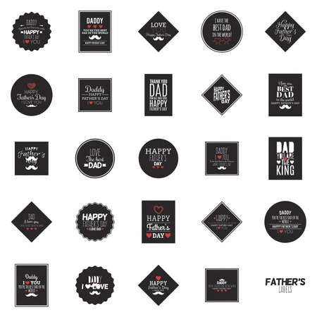 abstrac father day labels on a white backgroundのイラスト素材