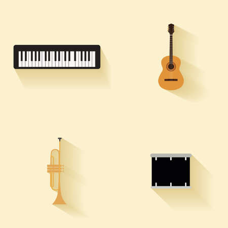 abstract music instruments on a special backgroundのイラスト素材
