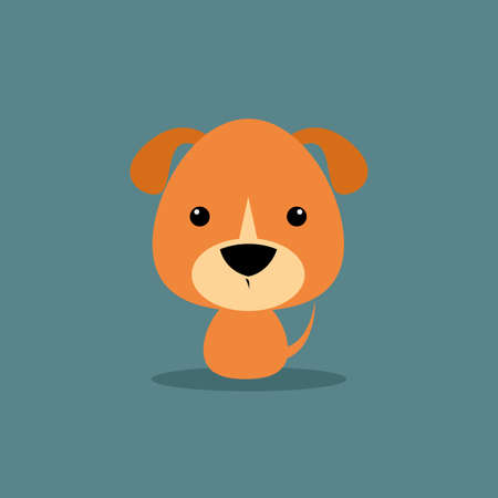 Cute cartoon dog on a blue backgroundのイラスト素材