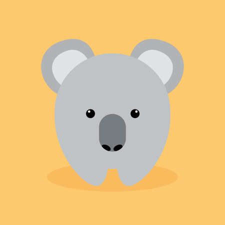 Cute cartoon koala on a orange backgroundのイラスト素材