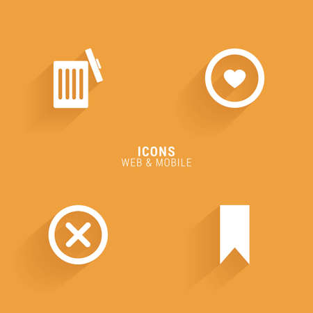abstract web icons on an orange backgroundのイラスト素材