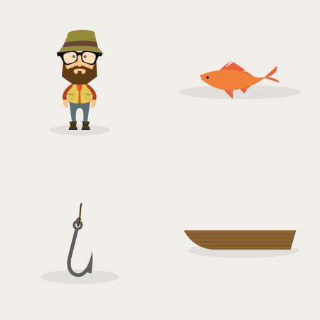 Abstract fishing object on a white backgroundのイラスト素材