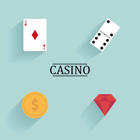 Abstract Casino objects on a blue backgroundのイラスト素材