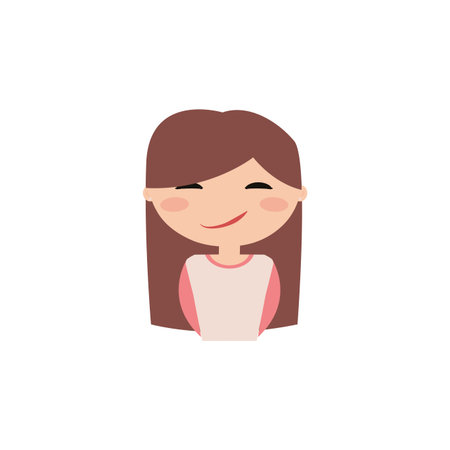 Cute girl with a particular expression face on a white background