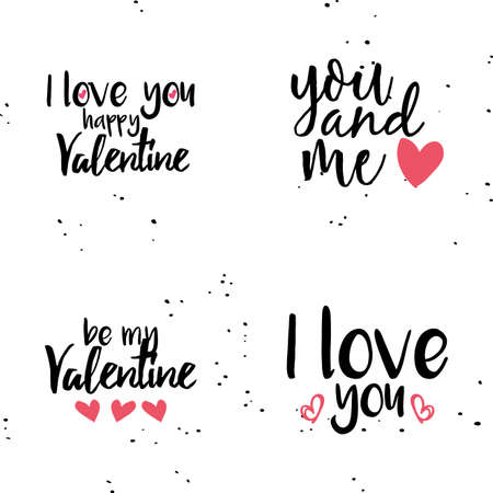 Abstract valentines day labels on a white backgroundのイラスト素材