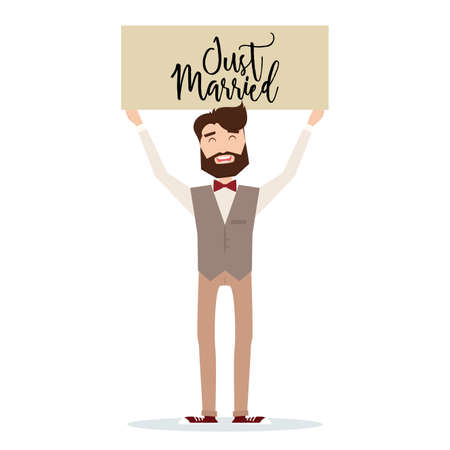 Abstract handsome Betrothed on a white background with a particular expression facesのイラスト素材