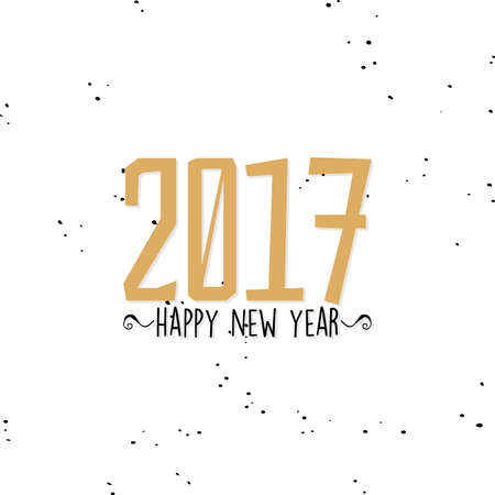 abstract happy new year 2017 text on a white backgroundのイラスト素材