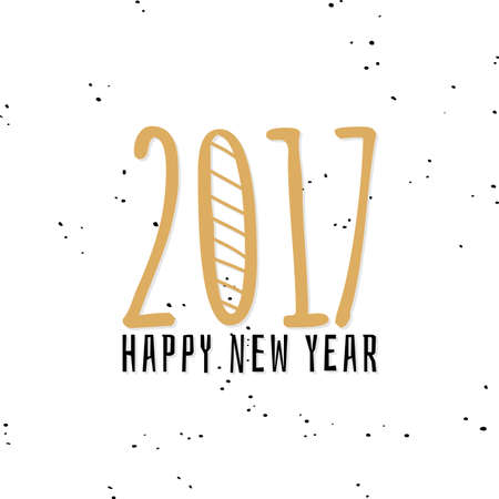 abstract happy new year 2017 text on a white backgroundのイラスト素材