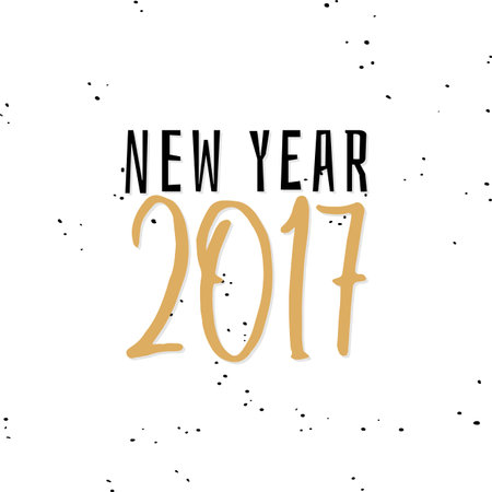 abstract happy new year 2017 text on a white background