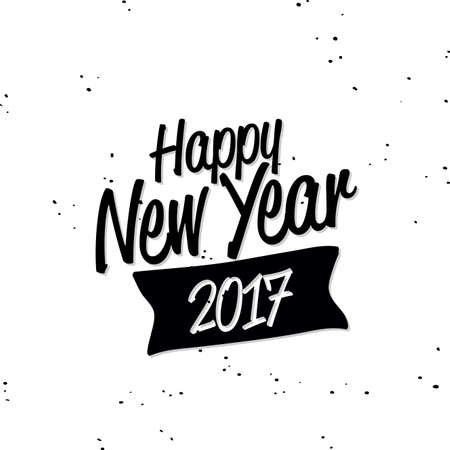 abstract happy new year 2017 text on a white backgroundのイラスト素材