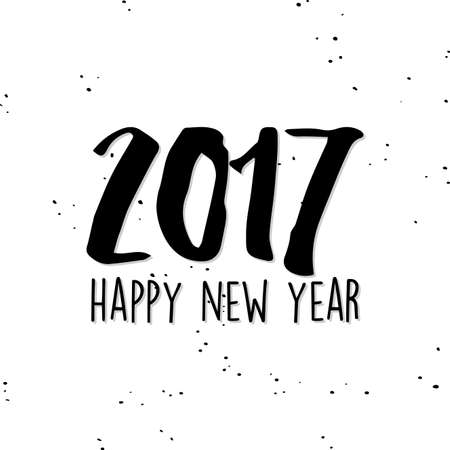 abstract happy new year 2017 text on a white backgroundのイラスト素材