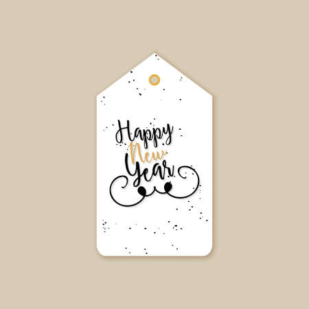 abstract happy new year label on a brown backgroundのイラスト素材