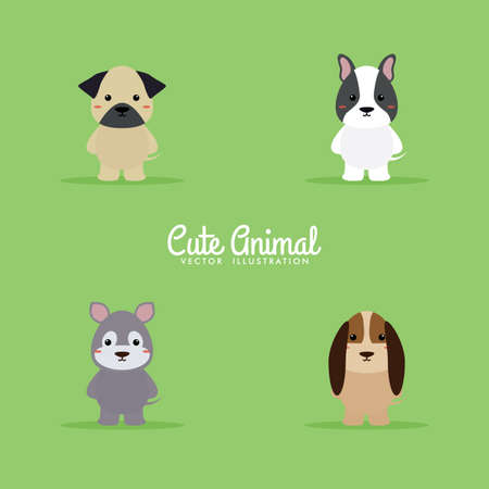Cute Cartoon dogsのイラスト素材