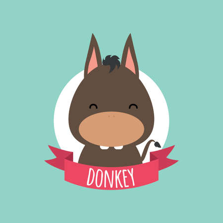 Cute Cartoon donkeyのイラスト素材