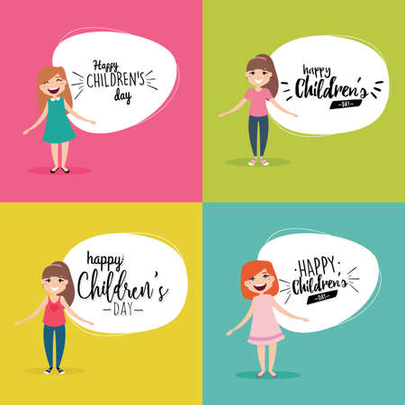 abstract happy children day background with some special objectsのイラスト素材