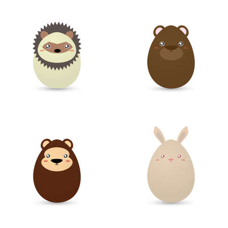 Easter Animals Eggsのイラスト素材