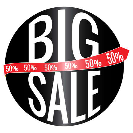 abstract big sale label on a white backgroundのイラスト素材