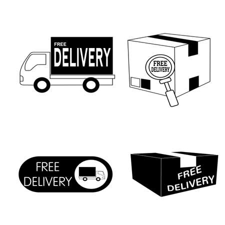 abstract free delivery object on a white backgroundのイラスト素材