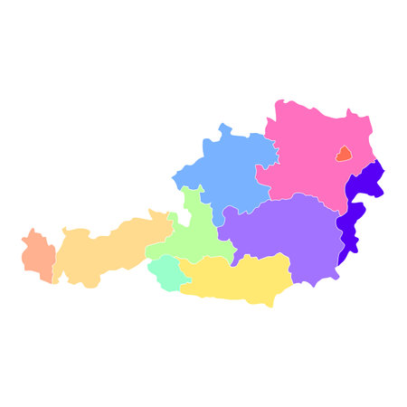 Abstract country map with states divions on a white backgroundのイラスト素材