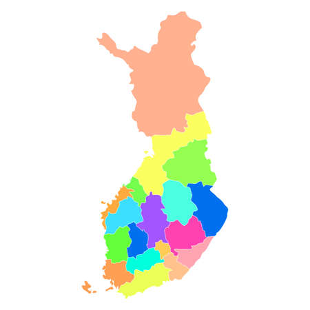 Abstract country map with states divions on a white backgroundのイラスト素材