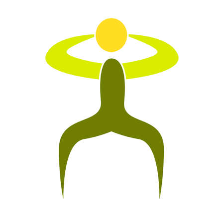 An abstract fitness person on a white backgroundのイラスト素材