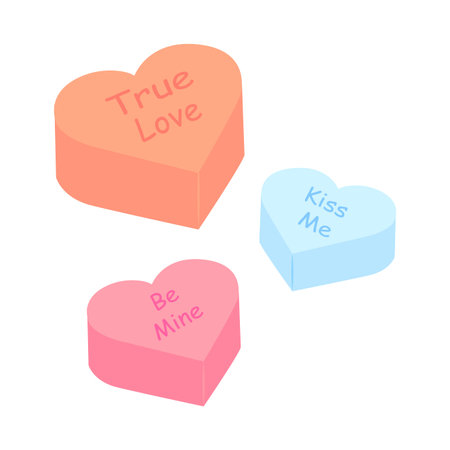 Colorful heart shape candy illustration.のイラスト素材