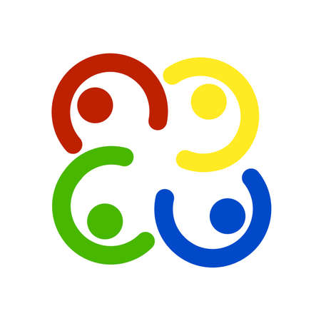 abstract group symbol on a white bacgkroundのイラスト素材