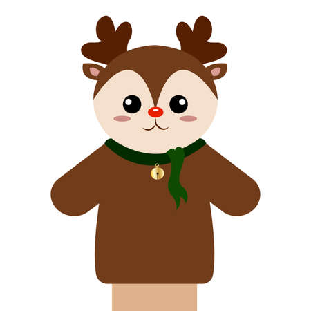 abstract cute puppet animal on a white backgroundのイラスト素材