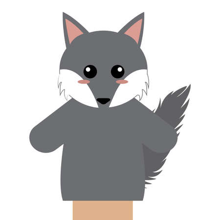 Abstract cute puppet fox  animal on a white backgroundのイラスト素材