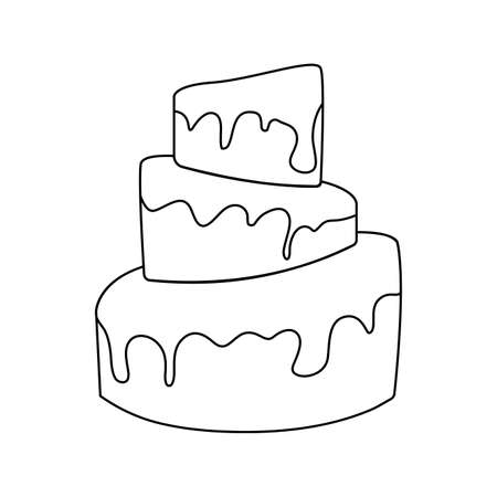 Abstract bakery cake  food outline on a white backgroundのイラスト素材