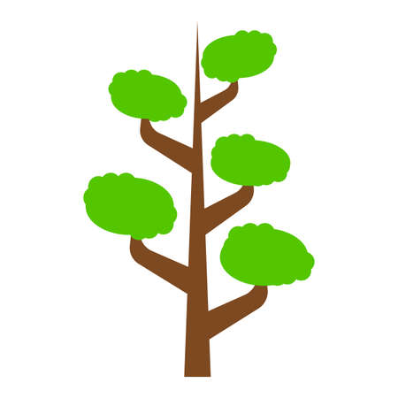 Abstract cute tree on a white background, vector illustration.のイラスト素材