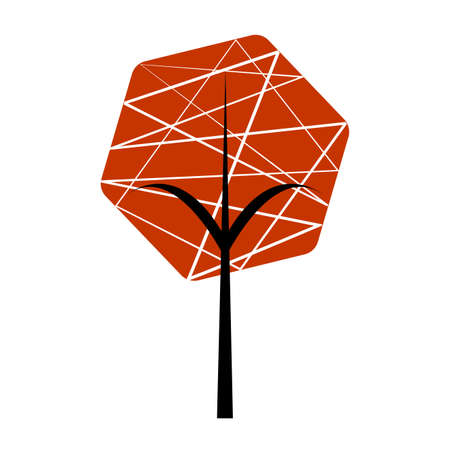 Abstract cute tree on a white illustration.のイラスト素材