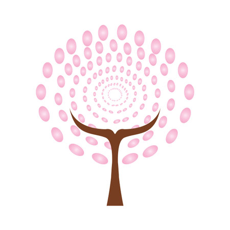 Abstract cute tree on a white illustration.のイラスト素材